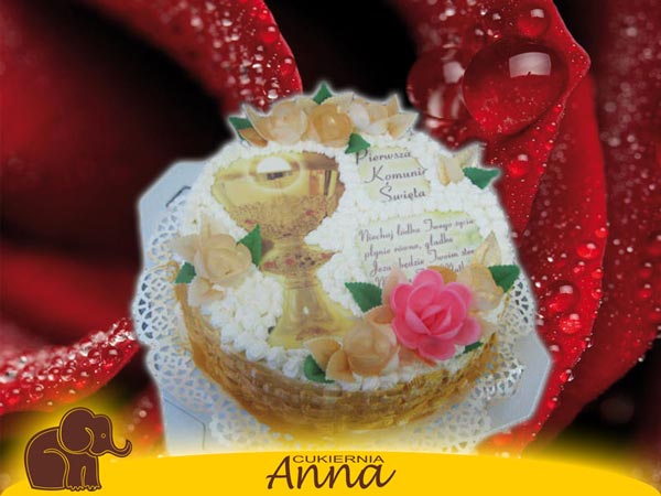 Weselne — tort komunia sw